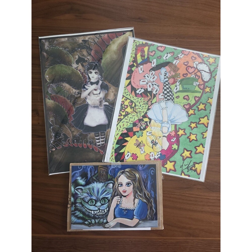Alice in Wonderland Art Print Lot of 3 Various Artist & Sizes